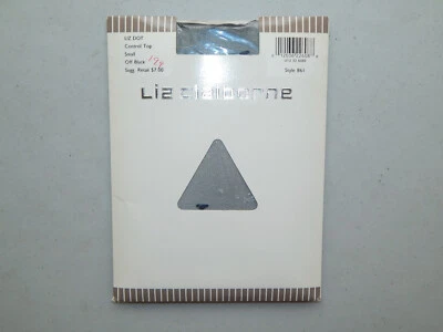 VTG 1990 Liz Claiborne Liz Dot Control Top Pantyhose Off Black Sz:Small READ!! - Image 1 of 4