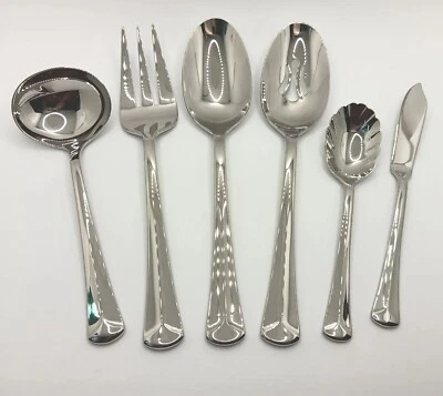 Reed & Barton Baquette 6 Piece Host Server Set 18/10 Stainless Vietnam Flatware - Image 1 of 4