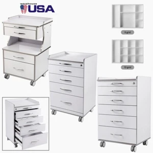Dental Storage Cabinet Mobile Utility Cart 3 /4/5 Drawers Medical Cabinet Office - Picture 1 of 46
