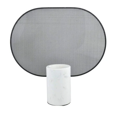 Marmorvase - rund mit Alu - Exclusive Designervase Deko Tischvase Marble Eclipse - Bild 1 von 4