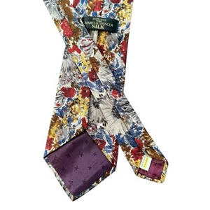 Marks & Spencer St Michael Multicolor Silk Neck Tie Formal Father's Day Floral - Picture 1 of 12