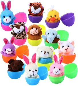 ThinkMax 12 pcs Easter Eggs Filled with Mini Plush Animals Toy 12PCS, 12 Pack - Picture 1 of 7