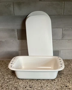 Longaberger Keramik große Laibschale Pfanne 1,5 Quart klassisch blau & Deckel - Bild 1 von 11