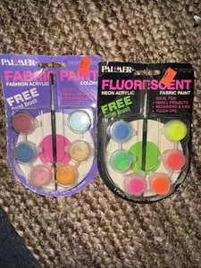 Tessuto Palmer vintage fluorescente neon e vernici moda 1990 12 vasi T - Foto 1 di 14