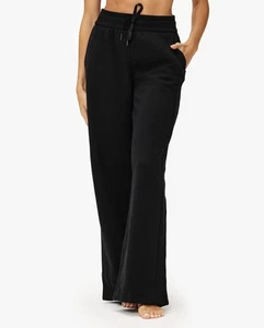 Lululemon Women’s Black Straight-Leg Pants Size M Elastic Waist Athletic - Picture 1 of 10