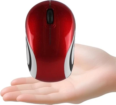 Usbkingdom Mini Small Wireless Mouse for Travel Optical Portable red  - Image 1 of 4