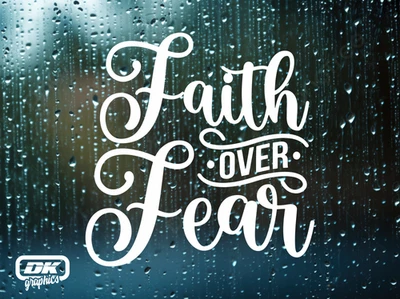 Calcomanía de vinilo FAITH OVER FEAR coche, camión, ventana, pared, espejo, parachoques, computadora portátil Foto 1 de 4
