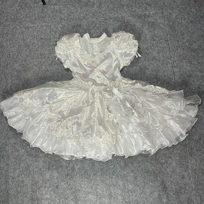Vestido Vintage Lida California Concurso Talla 7 Blanco EE. UU. Boda/Flor Niña Foto 1 de 4
