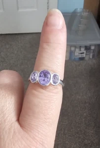 Two Stone Purple Ring - Picture 1 of 8