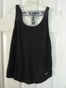Nike Dri Fit Womens Sz M Loose Fit athletic Tank Top Strappy Back ~ Black - Picture 1 of 2