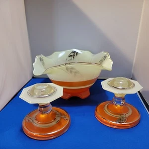 Portacuencos y velas clásicos modernos de vidrio de Indiana de colección naranja - Imagen 1 de 21