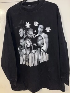T-shirt vintage Y2K 2005 HollaDay Jam Tour double face L/S, noir, moyen - Photo 1/7