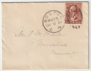 1884 #210 Oval Duplex Boston Mass Cover (E16) - Picture 1 of 2
