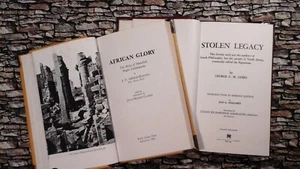 STOLEN LEGACY + AFRiCAN GLORY - "2 BRiLLiANT BOOKS" + 8 DECORATIVE BRASS CORNERS - Picture 1 of 7
