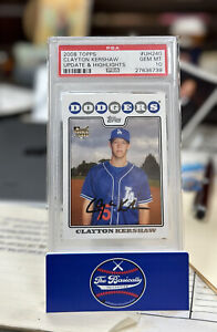 2008 Topps Updates and Highlights Clayton Kershaw RC #UH240 PSA 10 Gem Mint