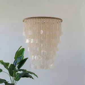 Lampadario a conchiglia boema diametro oro 40 cm - Foto 1 di 6
