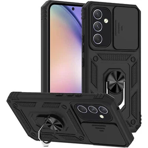 Military Grade Hybrid Case with Ring Grip and Camera Lens Protector for Samsung - Picture 1 of 10