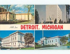 Pre-1980 FOUR VIEWS ON ONE POSTCARD Detroit Michigan MI E9012