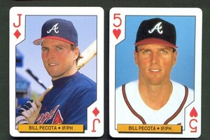 1994 Bicycle Playing Cards BILL PECOTA Atlanta BRAVES Lot of 2