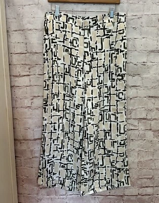 Pantalones Cortos Ann Taylor Mujer Pierna Ancha Lyocell Verde Marfil Estampado Geométrico Talla 6 Foto 1 de 4