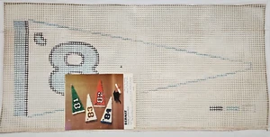Vtg. 1980 B. Tabriz Latch & Hook Rug Yarn Pennant Image School Banner - Picture 1 of 14
