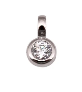 Colgante Solitario Brillante 0.30 Quilates W/p2 Oro Blanco 585 14kt - Imagen 1 de 4