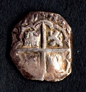 Pirate Treasure & Spanish colonial cob * Silver Reale * 1627 full date Very Rare - Picture 1 of 3