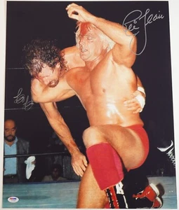 Terry Funk & Ric Flair Signed WWE 16x20 Photo PSA/DNA COA NWA WCW Picture Auto'd - Picture 1 of 24