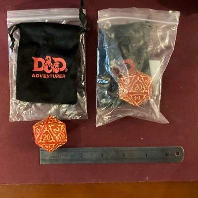 Dos (2) dados poliédricos Jumbo D20 para juegos de rol D&D Pathfinder, ~ 35 mm dados hachette Foto 1 de 2