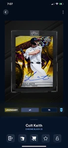 DIGITAL Topps Bunt Chrome Black 25 Colt Keith Diamond Signature - Picture 1 of 2
