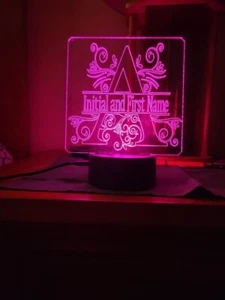 Custom Made Acrylic Night Light With LED Base, USB Cable, Remote Control. - Picture 1 of 2
