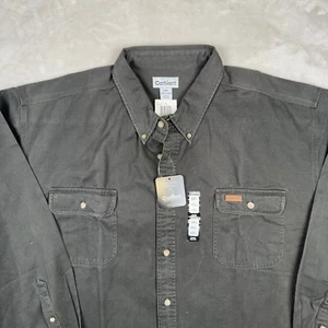 NWT Carhartt Shirt Mens 4XL Dark Gray Heavyweight Twill Work Wear - Picture 1 of 8