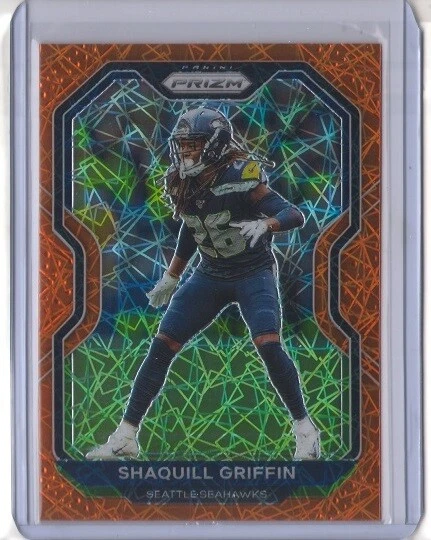 SHAQUILL GRIFFIN 2020 Panini Prizm ORANGE LAZER Refractor #298 SEAHAWKS - Image 1 of 1