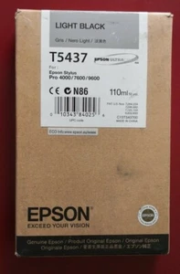 09/2013 New Genuine Epson T5437 Light Black Ink 110ml Stylus Pro 4000/7600/9600 - Picture 1 of 2