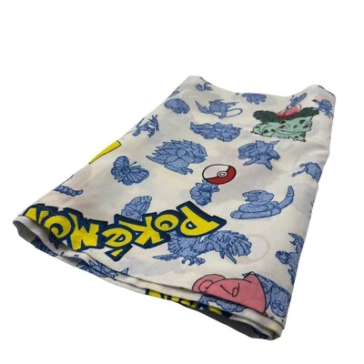 Cenefa de ventana de algodón temática Pokémon vintage con estampado Psyduck y Pikachu Foto 1 de 4