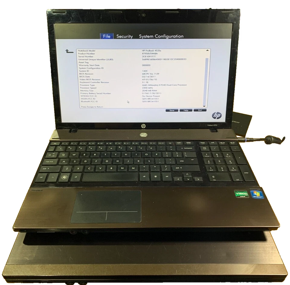 Lote de 2 HP ProBook 4525s AMD P340 @ 2,2 GHz 2 GB RAM - SIN HD/OS (IG-PC42) Foto 1 de 4