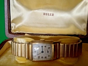 Vintage Buren Gold Filled. Box 36mm X 22mm Non Running - Picture 1 of 6