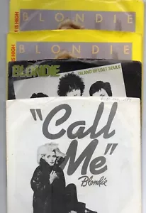 Blondie 8 Stock 45s w/4 Pic Sleeves Tide Is High Call Me Island Of Lost Souls ++ - Imagen 1 de 10
