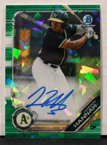 2019 Bowman Chrome Jameson Hannah #CPA-JHA Green Cracked Ice Refrator Auto /99 - Bild 1 von 2