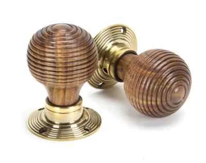 From The Anvil Rosewood & Aged Brass Beehive Mortice/Rim Knob Set - Picture 1 of 3