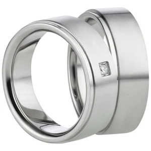 Partnerringe Eheringe Verlobungsringe Freundschaftsringe Edelstahl Silber Gravur - Bild 1 von 6