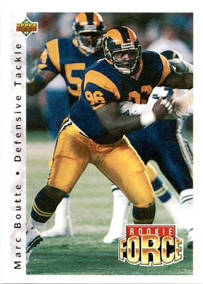 1992 Upper Deck Marc Boutte #403 Los Angeles Rams - Image 1 of 2