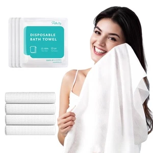 4 Pack Disposable Bath Towels Durable Large Portable Thicken Camping Towels f... - Picture 1 of 8