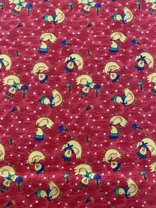 South Seas Imports Red Quilt Fabric With Ducks. Sold By The Yard. 45” W - Picture 1 of 3