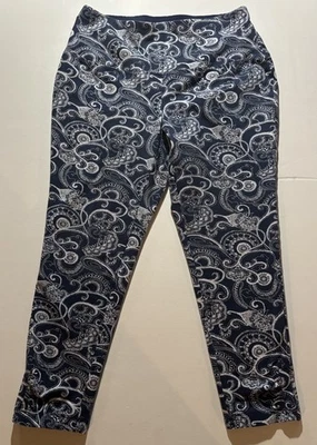 Pantalones de yoga Chico’s Zenergy para mujer talla 1 azul y blanco cachemir atletismo Foto 1 de 4