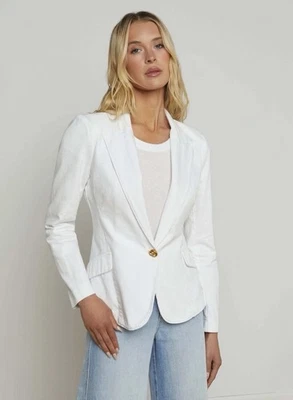 Nuevo Blazer L'Agence Baldwin Denim Blanco Talla M $495 Foto 1 de 4