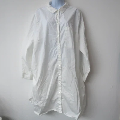 Old Navy Shirt Dress Size 3X Button Front White Collared Pockets Long Sleeve - Image 1 of 4