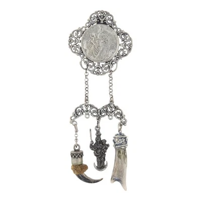 Charivari Schürzen Kette Silber mit Anhänger Second Hand, getragen - Bild 1 von 3