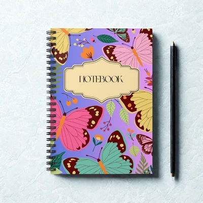 Бабочка цветок сад спираль карман журнал, ноутбук, планировщик, стационарный  - Изображение 1 из 4