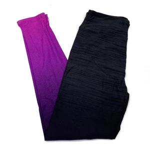 TC LuLaRoe HALLOWEEN Leggings ~ BLACK & PURPLE OMBRE ~ Size 12-18 Tall & Curvy - Picture 1 of 3